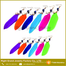 2017 Hot Sale Charm Earring For Woman Feather Metal Pendant Earring